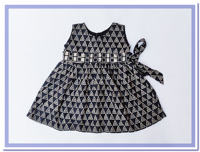 Black Chevron print dress for baby girls by SVATANYA - Women Empowerment Responsible Social Design Enterprise