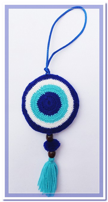 Crochet Evil Eye charm by SVATANYA - Women Empowerment Responsible Social Design Enterprise