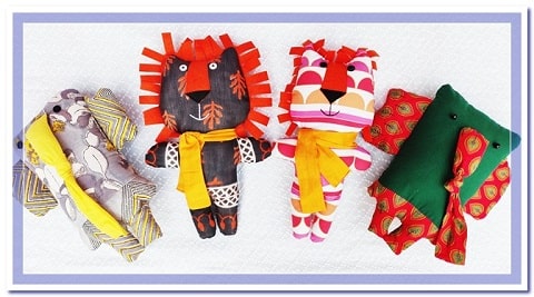 Elephant and Lion Soft Toys by SVATANYA - Women Empowerment Responsible Social Design Enterprise