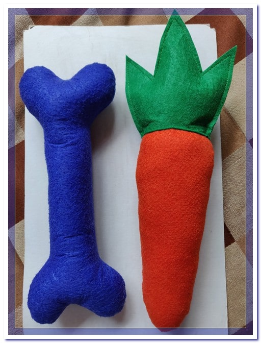 Bone and Carrot Soft Toys for Dogs by SVATANYA - Women Empowerment Responsible Social Design Enterprise