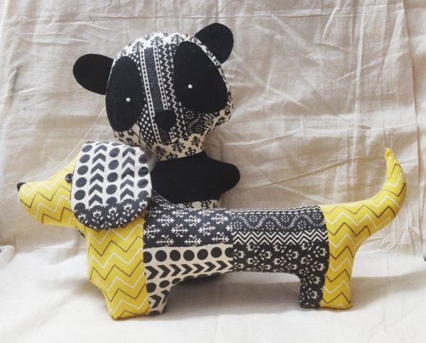 Handcrafted Panda and Dachshund Soft toys