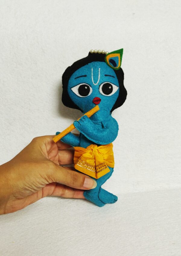 Krishna in Hand Soft Toy decor AMARYN SVATANYA Handcrafted Women empowerment Made in India