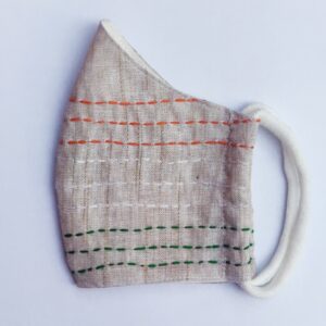 Cotton mask with Kantha Tricolor