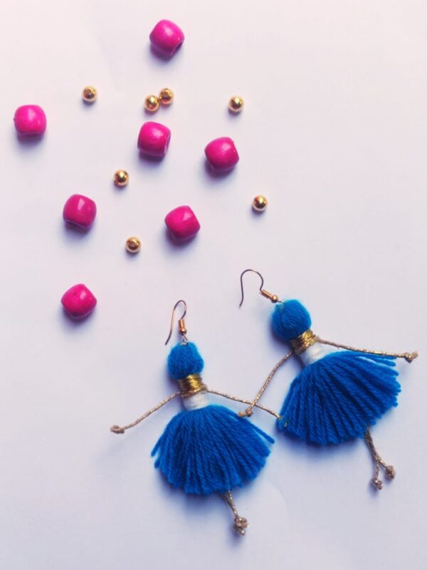 SVATANYA Doll Dangler Earrings in Blue