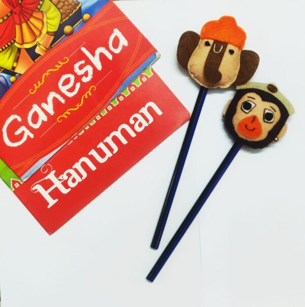 Ganesha & Hanuman Pencil Toppers AMARYN SVATANYA Handcrafted Women empowerment Made in India #Ramayana #Ramayan