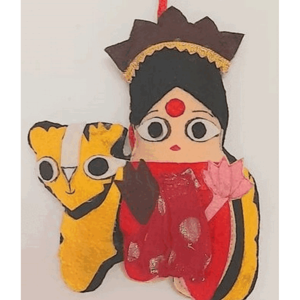 Sherawali Ma Durga in Hand Soft Toy decor AMARYN SVATANYA Handcrafted Women empowerment Made in India